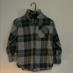 George Boys Green Plaid Flannel Shirt Size 7–8 | Button Down